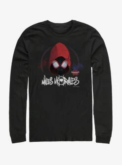 Marvel Spider-Man: Into The Spider-Verse Hooded Miles Womens Long-Sleeve T-Shirt