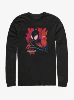 Marvel Spider-Man: Into The Spider-Verse Black Spider Womens Long-Sleeve T-Shirt