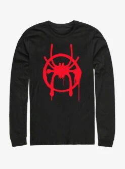 Marvel Spider-Man: Into The Spider-Verse Miles Symbol Womens Long-Sleeve T-Shirt