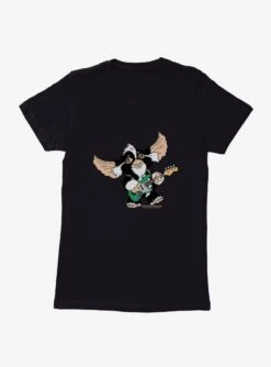 Gremlins Mohawk Mogwai On Guitar Womens T-Shirt