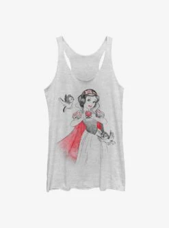 Disney Snow White And The Seven Dwarfs Snow Sketch Vignette Womens Tank Top