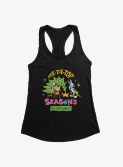 Looney Tunes Taz, Bugs And Tweety Over The Top Seasons Greetings Womens Tank Top