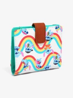 Loungefly Disney Lilo & Stitch Decade Outfits Rainbow Small Wallet - BoxLunch Exclusive
