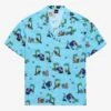 Disney Lilo & Stitch Beach Scenes Woven Button Up