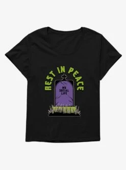 Halloween Rip Social Life Womens T-Shirt Plus Size