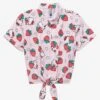 Sanrio Hello Kitty Strawberries Women's Tie-Front Woven Top - BoxLunch Exclusive