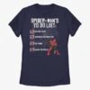 Marvel Spider-Man: No Way Home To-Do List Womens T-Shirt