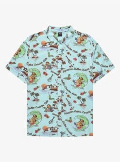 Our Universe Disney Lilo & Stitch Hawaiian Roller Coaster Ride Plus Size Woven Button-Up