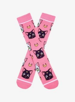 Sailor Moon Luna & Artemis Crew Socks - BoxLunch Exclusive