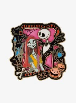 Disney The Nightmare Before Christmas Jack & Sally Frame Enamel Pin - BoxLunch Exclusive