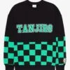 Demon Slayer: Kimetsu No Yaiba Tanjiro Checkered Panel Crewneck - BoxLunch Exclusive