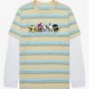 Sanrio Kawaii Mart Group Portrait Striped Layered Long Sleeve T-Shirt - BoxLunch Exclusive