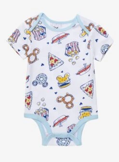 Disney Mickey Mouse Food Allover Print Infant One-Piece - BoxLunch Exclusive