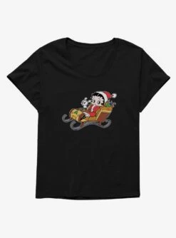 Betty Boop Sleigh Ride Womens T-Shirt Plus Size