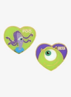 Loungefly Disney Pixar Monsters, Inc. Mike & Celia Pet Names Enamel Pin Set - BoxLunch Exclusive