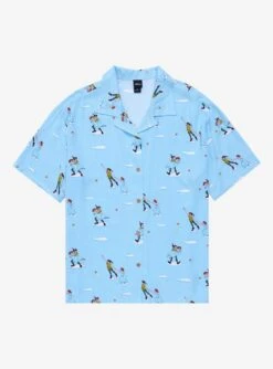 Disney Peter Pan Flying Allover Print Woven Button-Up - BoxLunch Exclusive