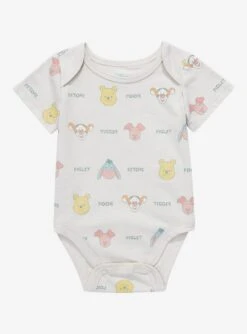 Disney Winnie The Pooh Baby Pooh Bear & Friends Allover Print Infant One-Piece - BoxLunch Exclusive