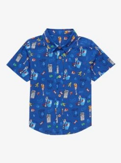 Disney Pixar Toy Story Forky Recycling Allover Print Toddler Button-Up - BoxLunch Exclusive