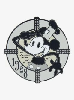 Disney Mickey Mouse Steamboat Willie 1928 Portrait Enamel Pin - BoxLunch Exclusive