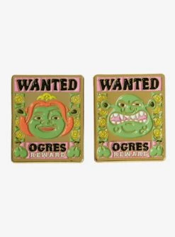 Shrek Fiona & Shrek Wanted Sign Enamel Pin Set - BoxLunch Exclusive